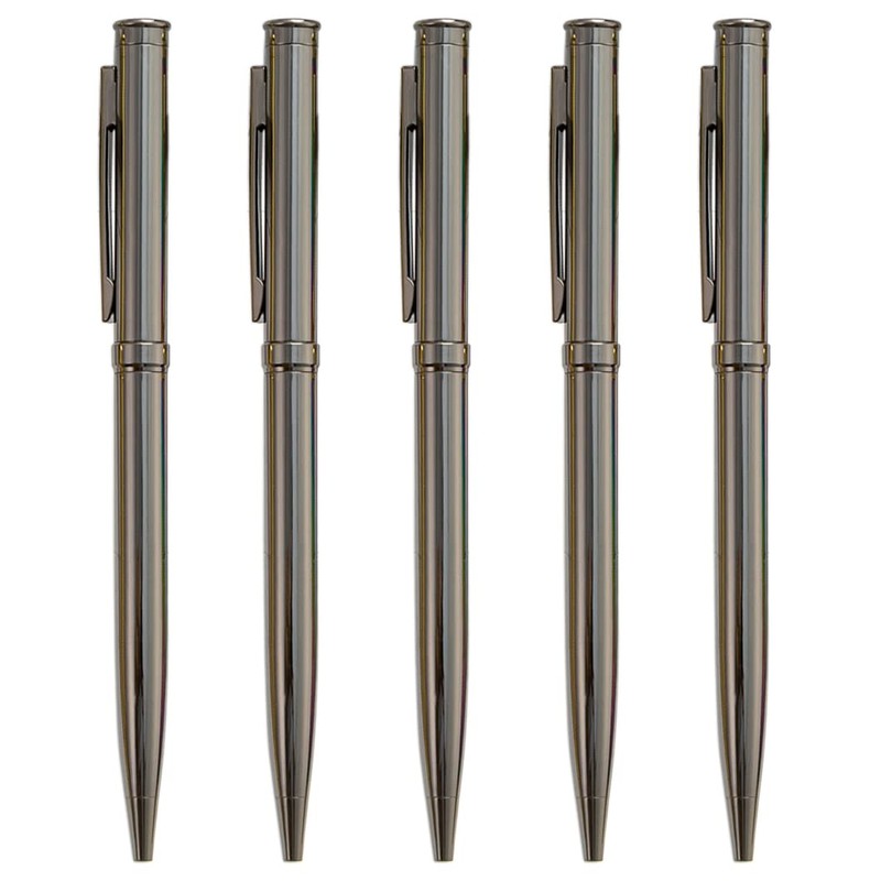 Gullor 5 Pieces Retractable Ballpoint Pen, Metal Pens for Gift,