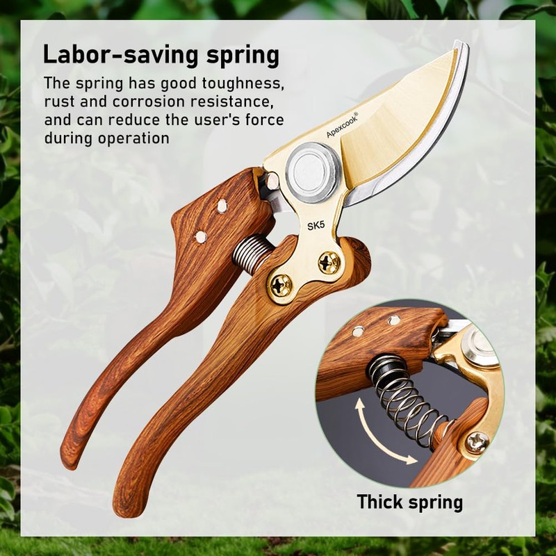 Garden Shears, Handheld Pruning Shears for Heavy Duty, Ergonomic Gardening