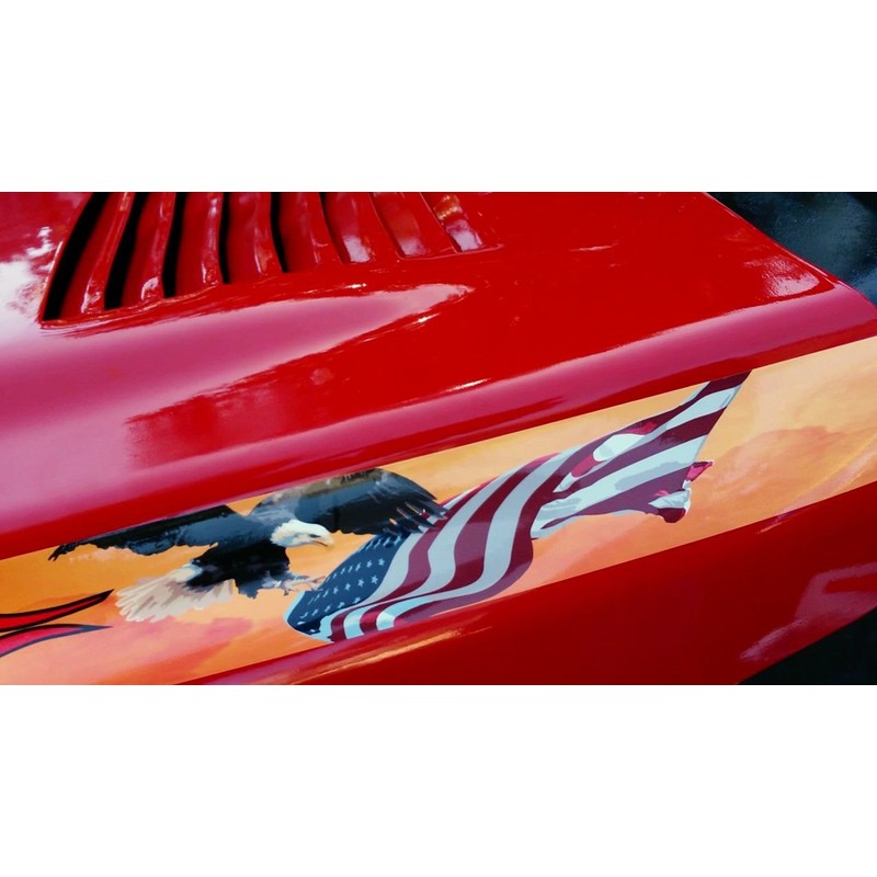 Lawn Mower Decals Stickers - 2pc Set - American Eagle