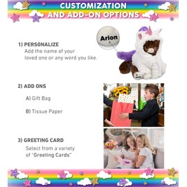 DolliBu Brown Cat Unicorn Plush Stuffed Animal Toy - Super Soft Catcorn Dress Up with Removable Plush Unicorn Outfit, Cute Fantasy Wildlife Gift with Name Personalization - 7 Inches