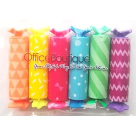 Candy Sweet Style Mini Highlighters, Set of 6 in bright colours, Handy for School, Office or at Home, comes in a Carry Case Zip Bag