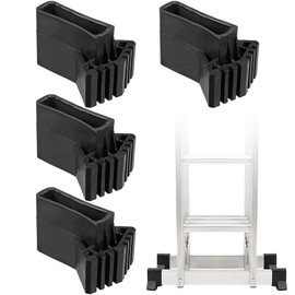 Xiuyer Ladder Feet, 4pcs Non-Slip Ladder Feet, Ladder Feet Rubber Pads Set, Ladder Foot Cover, Black Ladder Leg Covers for Extension Ladder, Home Workers on Construction Site