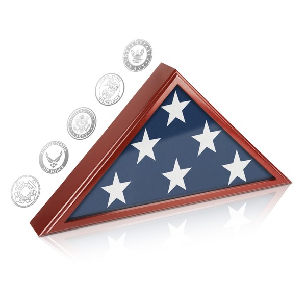 Flag Display Case for Burial Flag, 9.5x5' Folded Flag Case