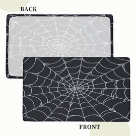 Gbuzozie - Mantel rectangular de tela araña de Halloween con borde elástico, manteles de 4 pies, lavable, reutilizable, rectangular, para cocina, comedor, fiesta, 48 pulgadas de largo x 30 pulgadas de