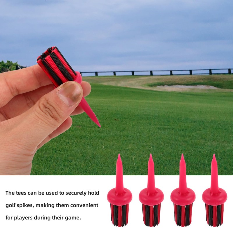 NOLITOY 8pcs Golf Brush Tees Plastic Spike Holder Protection with