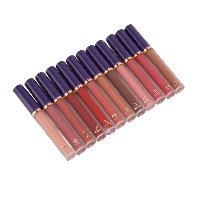 12Pcs Matte Lip Gloss Moisturizing Anti Melt Long Lasting Cream