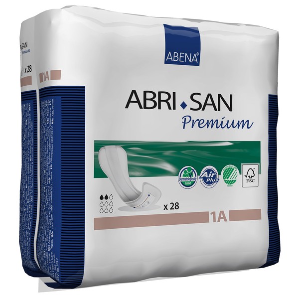 Abena Abri-San Premium Incontinence Pads, Light Absorbency, (Sizes 1 To 3A) Size 1A, 28 Count