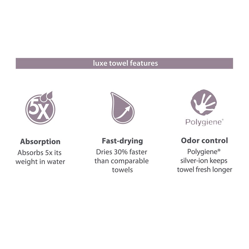 PACKTOWL Luxe Face Towel, Rainforest, 10" x 14"