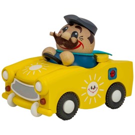 Seiffener Volkskunst Incense Trabi from the Ore Mountains | Incense Smoker | Collectible Figure Year Figure 2024 | Original Ore Mountains Folk Art | 19048/24 | E-Trabi (Trabant)