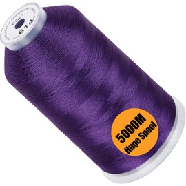 New Brothread - Bobina enorme individual de 5000 m, cada hilo para máquina de bordar de poliéster, 40 W, para máquinas comerciales y domésticas, color morado