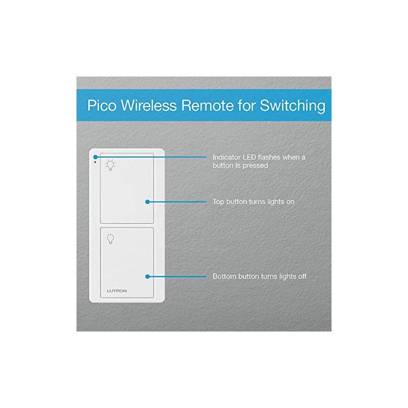 Lutron Pico Remote for Caseta Smart Switch, 2-Button Control ,