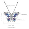 Collar De Plata 925 Mariposa Con Amatista Para Mujer Color