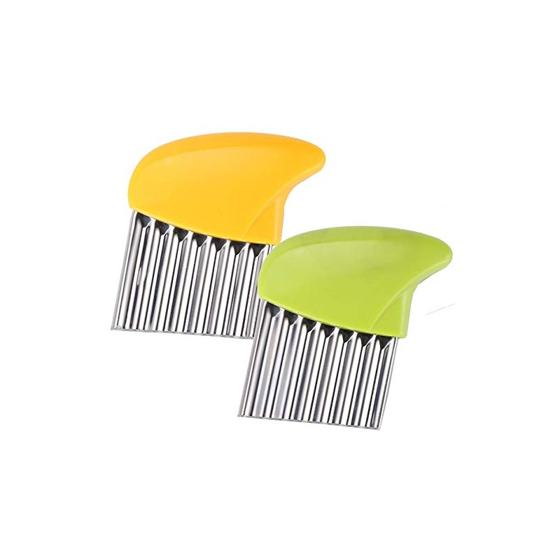 Crinkle-Cutter Stainless-Steel Blade-Wavy for Veggies-Salad-Chopper Knife 2PCS