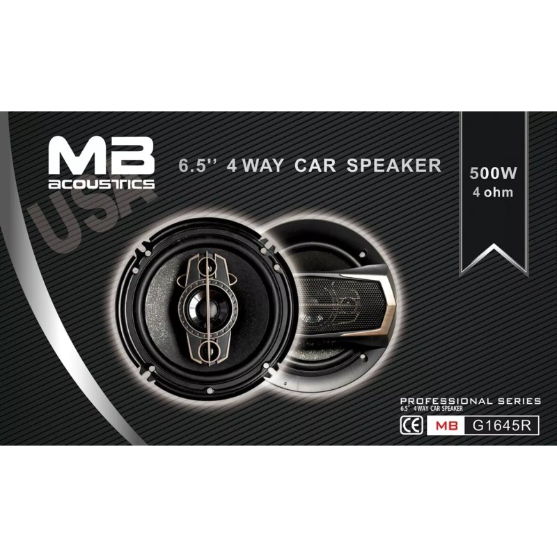 MB ACOUSTICS 6.5" Full Range 4-Way Coaxial Low Profile Car