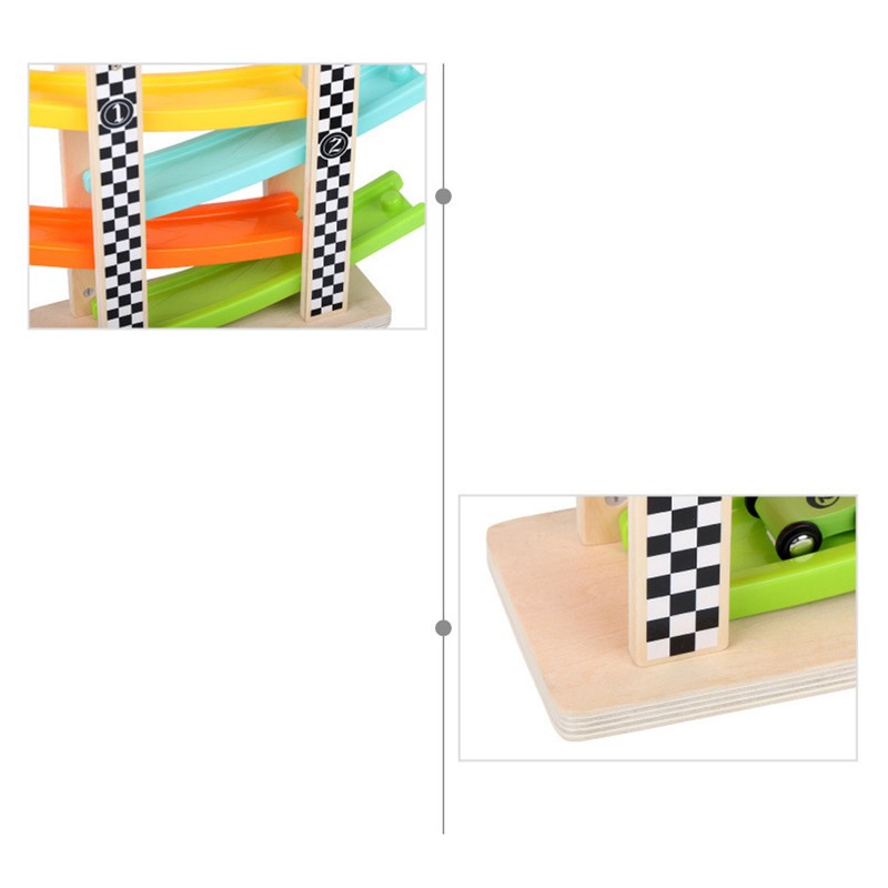Car Ramp Race Track Roof Top Early Educational Miniature Pull