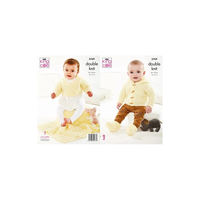 King Cole Baby DK Double Knit Knitting Pattern Cardigan Hooded