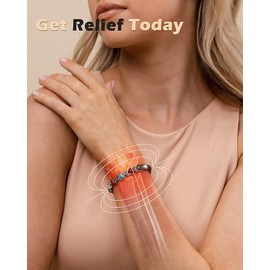 Jeracol Jeracol Lymphatic Drainage Copper Magnetic Bracelets for Women,Copper Bracelet with Heart Shape Stone,Adjustable Length with Sizing Tool in Gift Box(Colorful)