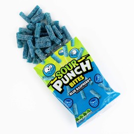 Sour Punch Bites, Sweet Chewy Candy, Blue Raspberry Flavored Sour Candy, 5oz Bag (12 Pack) (8730)