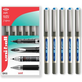 uni-ball EYE - UB-157 Rollerball Pens - 0.7mm Nib - Pack of 5 - Light Blue Ink - In Gift Box Packaging