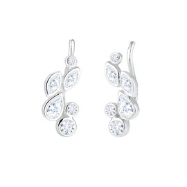 Elli Women's 925 Sterling Silver Xilion Cut Flower Zircon Earrings