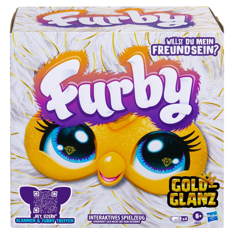 Hasbro Furby Gold Glam Interactive Plush Toy with Voice Control,