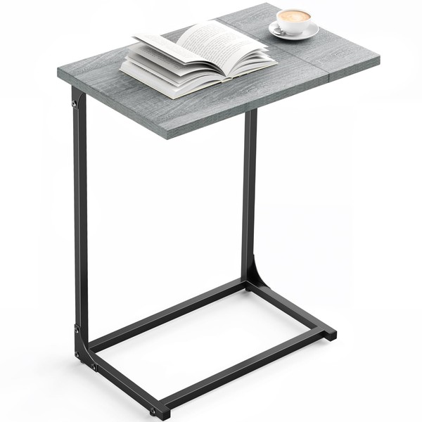 Pipishell C-Shaped Side Table, C-Table for Sofa, Couch Table with