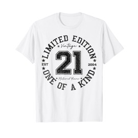 21 Year Old Gifts Vintage 2004 Limited Edition 21st Birthday T-Shirt