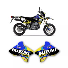 Foundation SUZUKI DRZ400  JGR Laminated Shroud and Tank Graphics Decals Drz400sm  1999-2020 - Plastic Tank W/Perforations