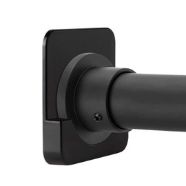 Black Shower Curtain Rod Holder for Wall Mount | Adhesive Shower Tension Rod Retainer for Tile | No Drilling | Stick On | 2 Pack, (Shower Curtain Rod Not Included)