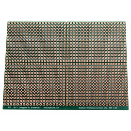 SB5 Snappable PCB BreadBoard with 5-Hole Strips, Scored PCB, Snaps Into 4 Small Boards, 2-Layer, Plated Holes, Power Rails, 2.8 x 3.8in (73.7 x 96.5mm)