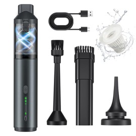 NOVARHOME Car Vacuum Portable with 16000Pa Powerful Suction, Handheld Vacuum Cordless Rechargeable Blow & Suction 4 in 1, Small Vacuum Cleaner for Car, Home, Office, Outdoor (Grey)