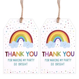 50pcs Thank You Gift Tags, 3.3x2.1In Paper Tags with Strings for Gifts & Favors - Perfect for Weddings, Baby Showers, Parties, Holidays, Anniversaries, Celebrations