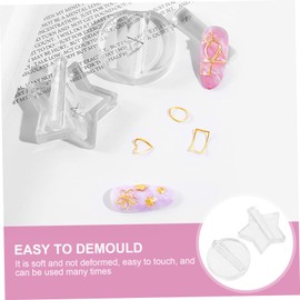 BIUDECO 4pcs Nail Art Embossed Mold Nail Tools for Stunning Designs Includes Star Shapes for Home Salon Use