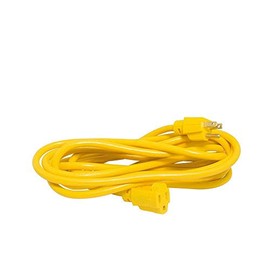Surtek 136170 Extensión eléctrica uso rudo aterrizada color amarillo, 2.4 m