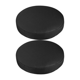 FOMIYES Bar Stool Cover Waterproof PU Leather Black Round Stretch Stool Cushion Cover Washable Bar Home Office 30cm Pack of 2