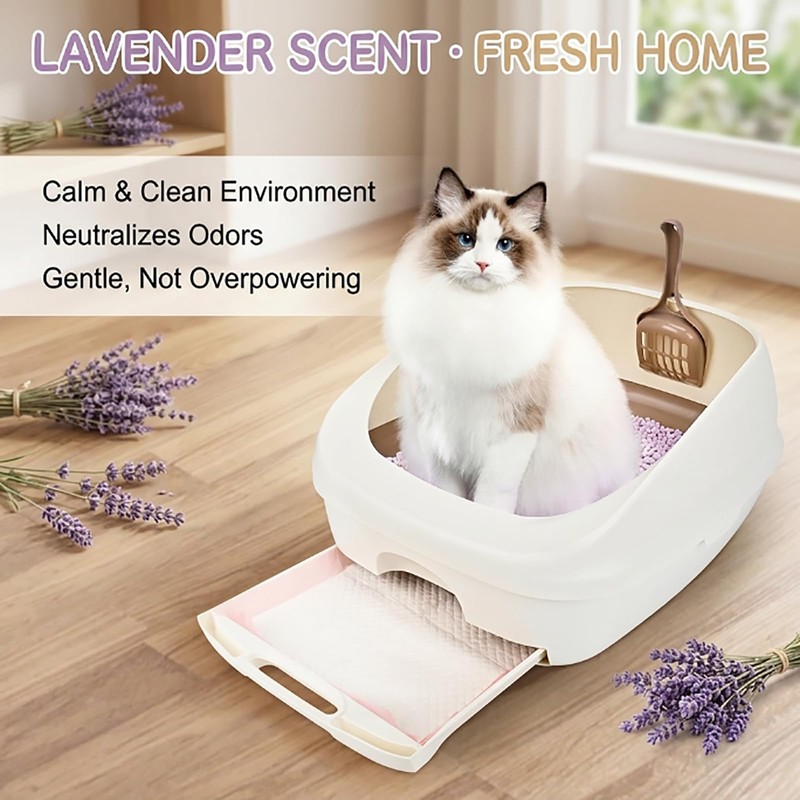 LUPENAN Cat Pee Pads,Super Absorbent,Odor Control with Lavender Scent,Multi Cat,16.9"x11.4"