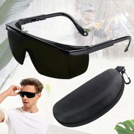 Srup Laser Safety Glasses, UV Safety Glasses, Laser Safety Glasses for UV Safety Glasses, Work Glasses with Glasses Case, Protective Glasses for Beauty, Infrared Safety Glasses (Black, Glasses Box)