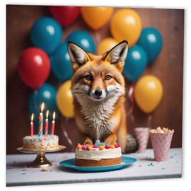 Fox Birthday Card Cute Fox Happy Birthday Cards 147 x 147mm