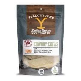 Yellowstone Limited Ingredient Dog Treats Beef Collagen Chews - Healthy Dog Treats Made in USA - Air Dried Beef Collagen Dog Jerky Treats - Crunchy & Chewy Dog Treats - 8 oz, 4 Medium Beef Chews