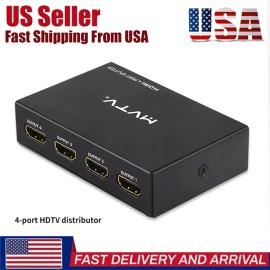 Unbranded 4 Port HDMI 4K Splitter & Amplifier for 3D HDTV 1080P 1 In 4 Out Hub