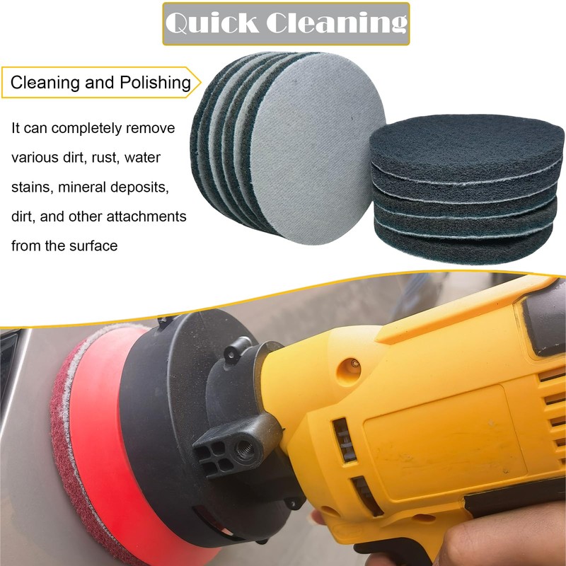 Tonmp 10 Pack 5 Inch 800 Grits Multipurpose Scrubber Scouring