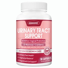 ZEBORA Urinary Tract Health for Women - Vaginal Probiotics for Women Digestive Health and pH Balance - D Mannose Supplements with Cranberry to Cleanse Urinary Tract & Bladder - 90 Capsules