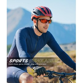 QALLY Polarized-Sunglasses-Men Sports Mens-Sunglasses: Sun-Glasses with UV400 Protection for Driving Golf Fishing Running