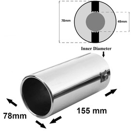 Exhaust Tip Trim Car End Pipe Tail Sport Muffler Stainless Steel Chrome Universal