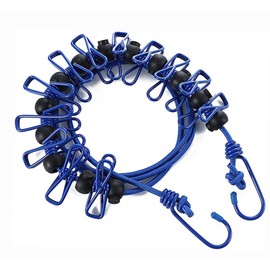 Travel Clothesline,Adjustable Rope Portable Clothespins with 12 Windproof Laundry Clothes Cable Line for Backyard Vacation Hotel Balcony Clothes Cord Drying Line Clothesline Rope(Blue)