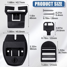 YALOJE 8 Sets Spa Hot Tub Cover Clips, Latch Replacement Repair Kits, 8pcs Latches Clip Locks with Slides Keys, 16pcs Screws, Spa Cover Straps Hardware Hot Tub Accessories for Daily - Black