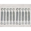 Hook to Eye Turnbuckle Galvanised Open Body Straining Screws x10