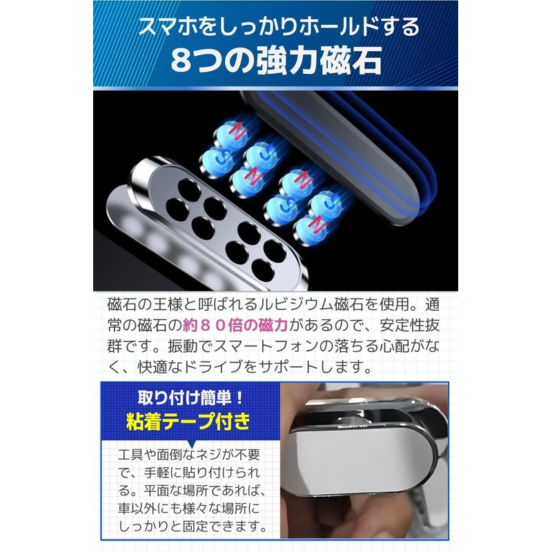 fogman Smartphone Holder, Car Holder, Magnet, Strong, Stylish, Cute, Magnet,