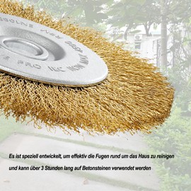 Grout Brush Set of 4, Compatible with Gloria Multibrush and Other Wire Brushes, 10 mm Width, Weedbrush Accessories, Replacement Brush