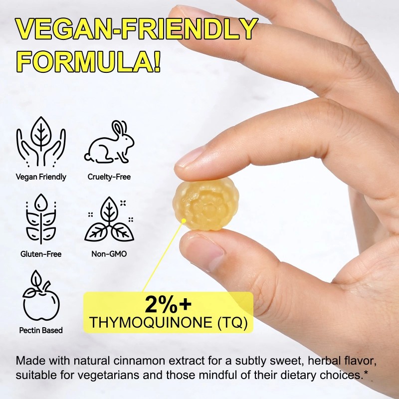 Maani Essence Black Seed Oil Gummies, Organic & Cold Pressed